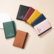 Set di copertine per passaporto in pelle PU multicolore, eleganti e resistenti, ideali per viaggiatori. Disponibili in nero, rosso, giallo, blu, rosa, verde e marrone.