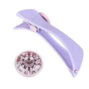 Epistick depilatore viso manuale, colore viola, con molla in acciaio inossidabile, ideale per rimozione peli facciali, design ergonomico.