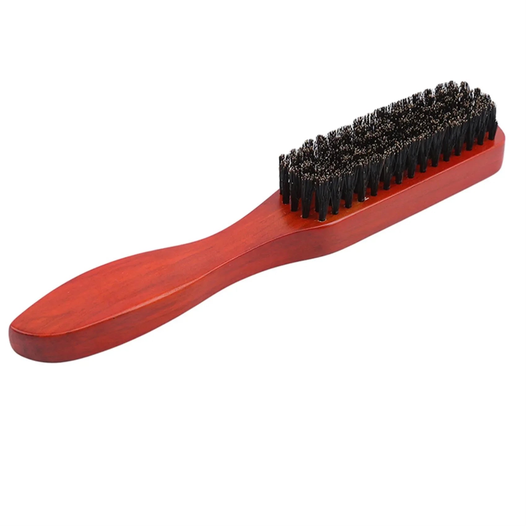 Spazzola per capelli in legno con setole nere, ideale per styling e cura dei capelli. Design ergonomico, perfetta per uso quotidiano.