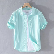 SEBASTIAN | Stylish Short Sleeve Linen Shirt for Effortless Elegance - Lizabella Fashion