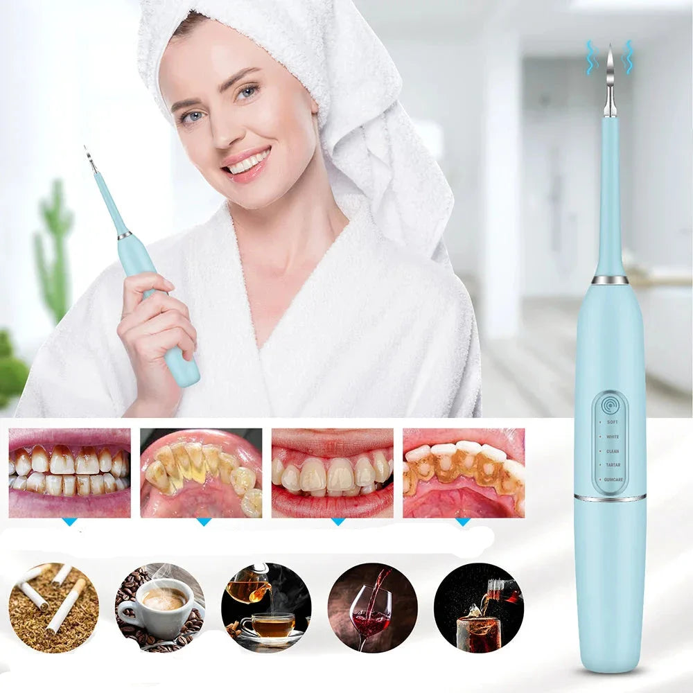 SparkleDent - Dispositivo per la cura dei denti con rimozione sonora di tartaro e placca