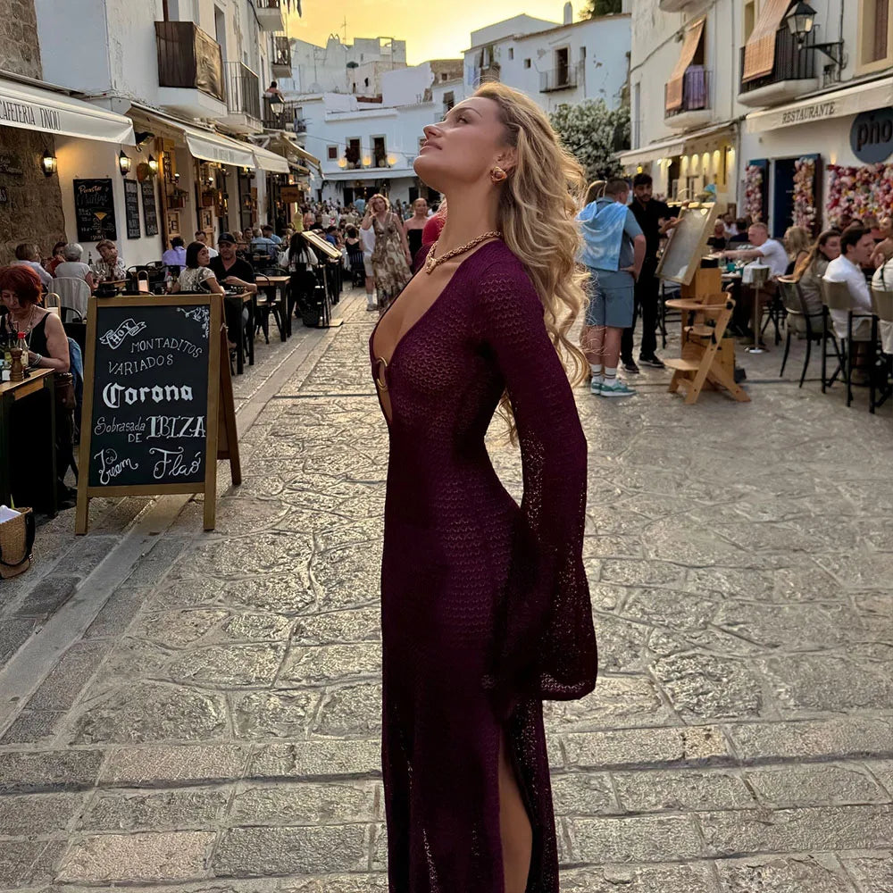 Elegante Abito Slim in Maglia Estiva Parilia