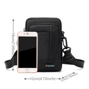 Borsa a tracolla nera AOTIAN per smartphone, dimensioni 18x12x7 cm, con cinturino regolabile, ideale per uomo e donna, design compatto e moderno.