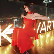 Abito Completo Valmira con Eleganti Drappeggiature