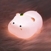 Lampada notturna a forma di ippopotamo, luce LED morbida, design carino per bambini, decorazione camera da letto, regalo perfetto per neonati.