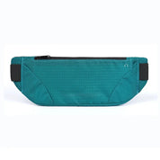 Marsupio sportivo verde acqua, design compatto con cerniera, ideale per corsa e attività all'aperto. Accessorio unisex pratico e resistente.