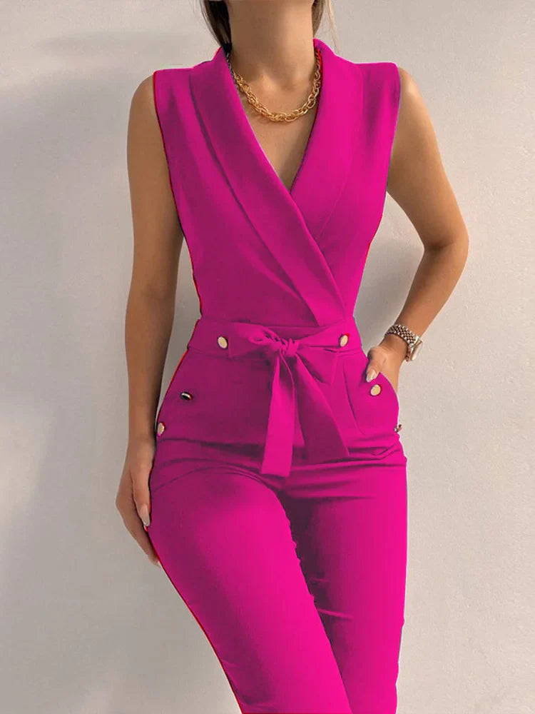 Elevate Your Style with the JODY Chic V-Neck Jumpsuit - Lizabella Fashion