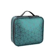 Borsa termica verde geometrica con manico, design moderno, ideale per pranzo al sacco, picnic, ufficio. Accessorio pratico e isolante.