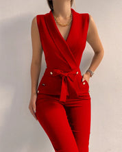 Elevate Your Style with the JODY Chic V-Neck Jumpsuit - Lizabella Fashion