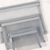 Keily | Set di borse da toilette per trucco cosmetico in rete di nylon da 3 pezzi