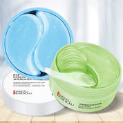 Maschere occhi idratanti Sayzu Raioceu, confezione da 60 pezzi, acido ialuronico e amminoacidi, colori verde e blu, cura pelle contorno occhi.