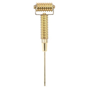 Rullo massaggio dorato, strumento per agopressione, design ergonomico, ideale per rilassamento muscolare e benessere, accessorio benessere.