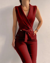 Elevate Your Style with the JODY Chic V-Neck Jumpsuit - Lizabella Fashion