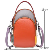 Borsa a tracolla multicolore in pelle, dimensioni 19x11x8 cm, design moderno e compatto, ideale per moda donna, accessori eleganti.