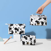 Maddalena | Borsa per trucco cosmetico impermeabile in pelle PU con stampa mucca