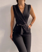 Elevate Your Style with the JODY Chic V-Neck Jumpsuit - Lizabella Fashion