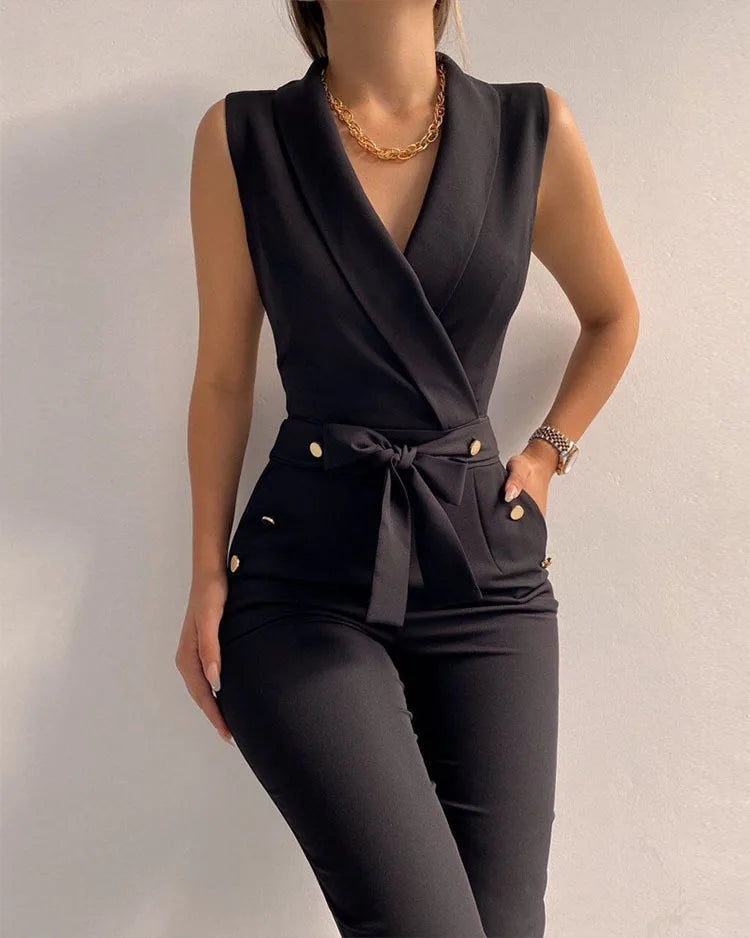 Elevate Your Style with the JODY Chic V-Neck Jumpsuit - Lizabella Fashion