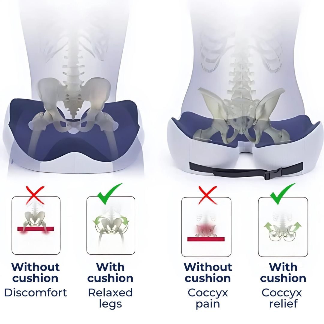 SITSMART Memory foam regolabile Sit osseo Relief | Cuscino del sedile per dolore alla pressione del coccige - Supporto alla postura nelle sedie da ufficio 8
