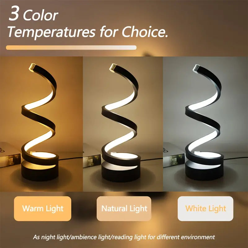 SPIRALUX – Lampada da tavolo a LED a spirale dal design moderno (dimmerabile) 2
