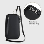 Borsa a tracolla nera con tracolla staccabile, design elegante e funzionale, ideale per uomo e donna, perfetta per viaggi e uso quotidiano.