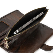 Cacciatore | Portafoglio da viaggio vintage in vera pelle con blocco RFID