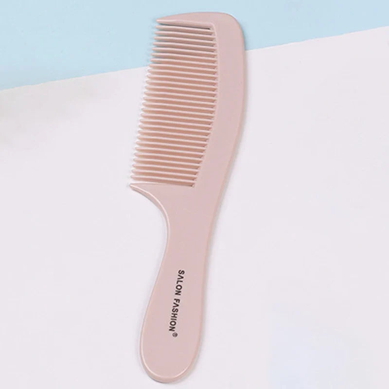 Pettine rosa in plastica con manico, design antistatico, ideale per capelli ricci e lisci. Accessorio per parrucchieri, moda salone.