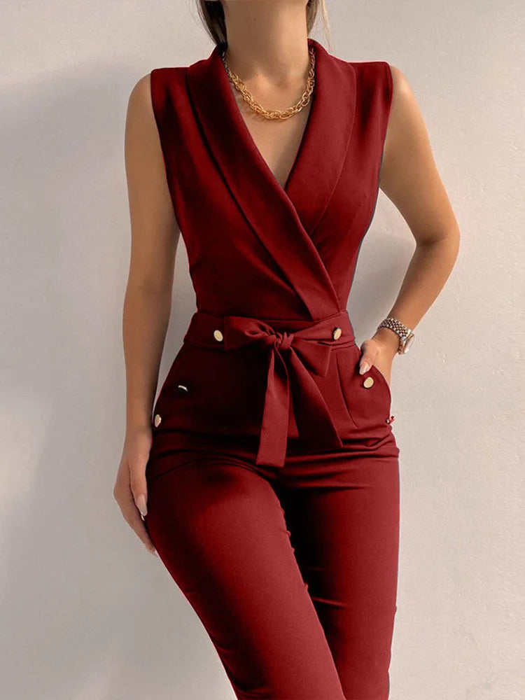Elevate Your Style with the JODY Chic V-Neck Jumpsuit - Lizabella Fashion