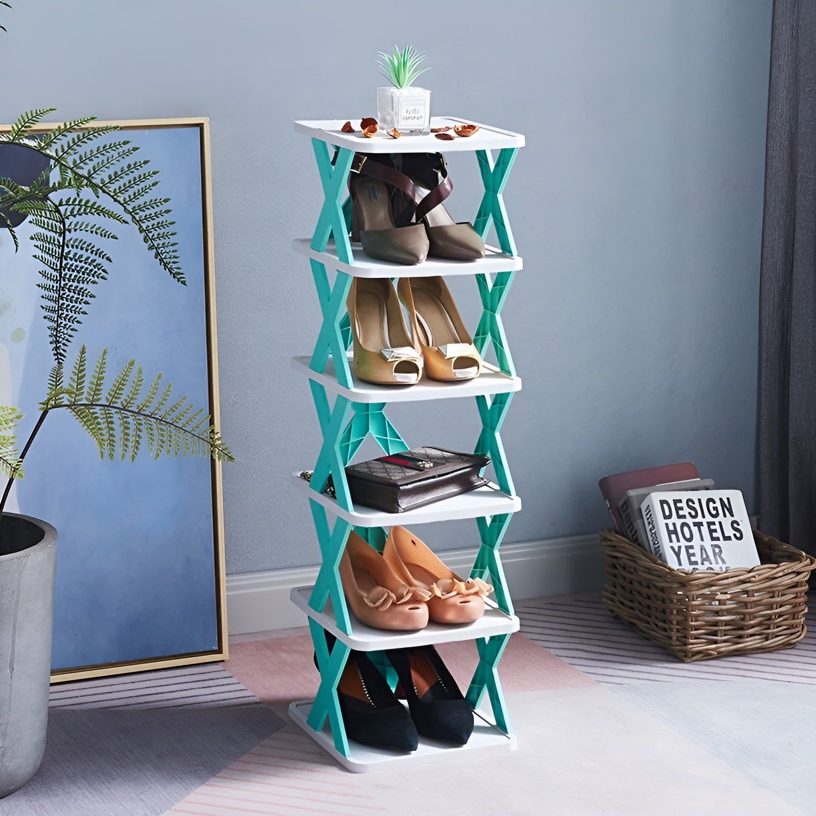 Scaffale per scarpe multifunzionale e pieghevole - Spacesver 15