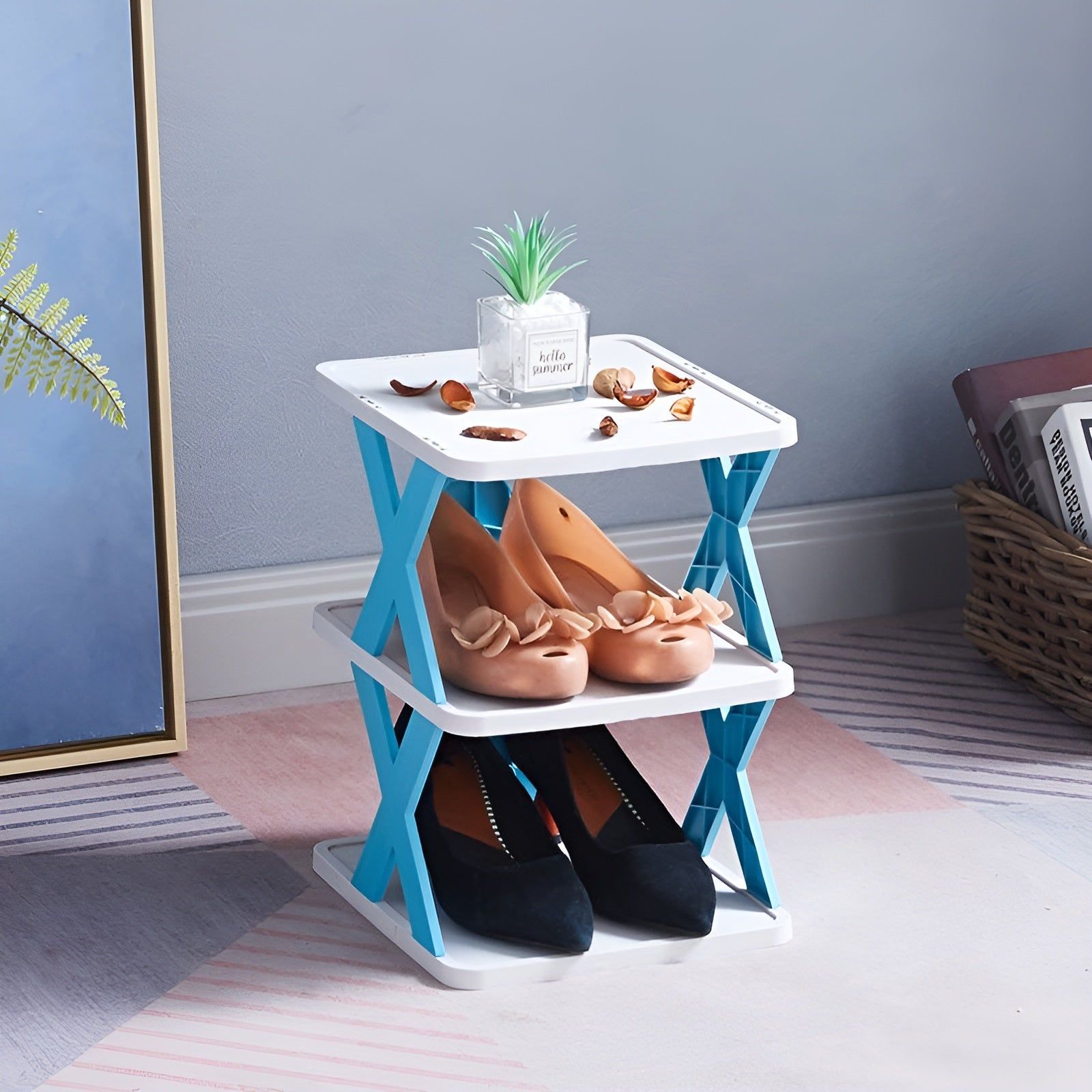 Scaffale per scarpe multifunzionale e pieghevole - Spacesver 2