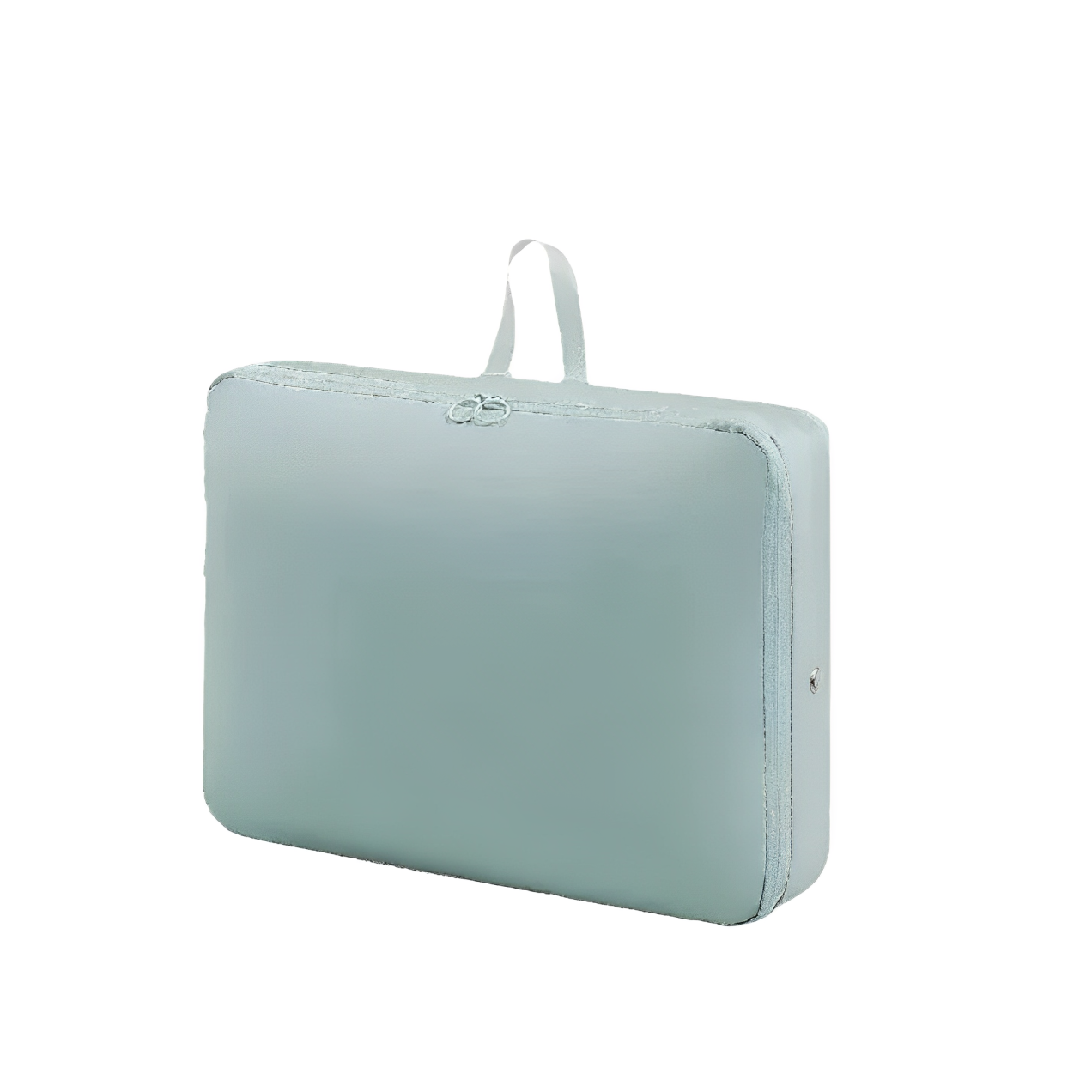 Valigia rigida verde menta con manico, design moderno, ideale per viaggi, bagaglio a mano, resistente e leggera, perfetta per organizzare gli effetti personali.