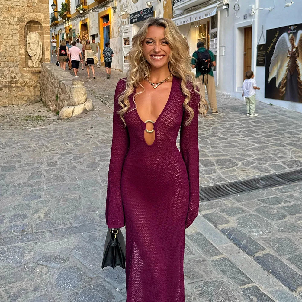 Elegante Abito Slim in Maglia Estiva Parilia