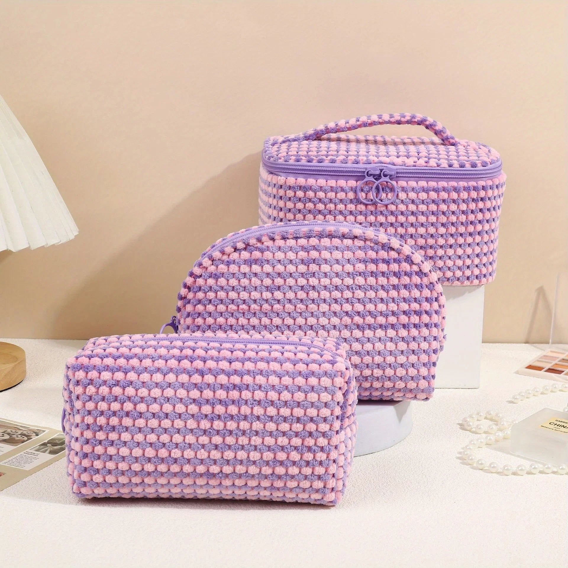 Emilia | Set di astucci cosmetici in morbido velluto a coste eleganti e versatili
