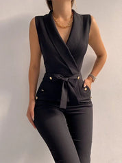 Elevate Your Style with the JODY Chic V-Neck Jumpsuit - Lizabella Fashion