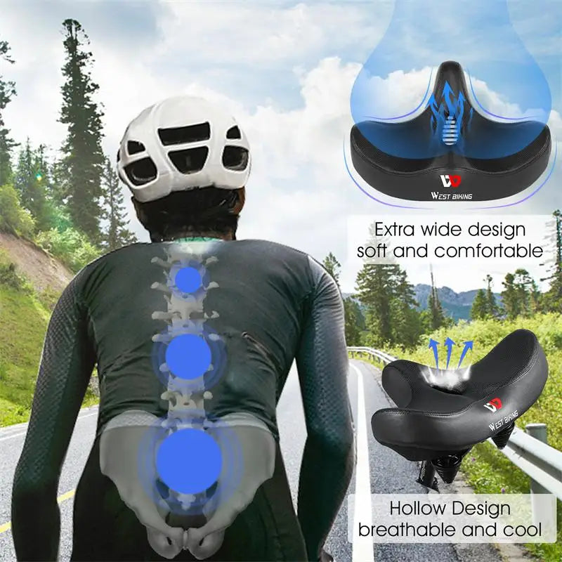 Sedile in bici ergonomica con cuscino spesso - sedile in bicicletta più comoda per MTB e bici da strada, design traspirante 2