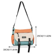 Borsa a tracolla multicolore unisex, dimensioni 30x29 cm, design moderno con chiusura a fibbia, ideale per uso quotidiano e viaggi.