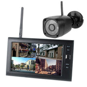 Sistema di sicurezza wireless da 7 pollici: monitor a 4 canali e telecamere per visione notturna resistenti alle intemperie 0