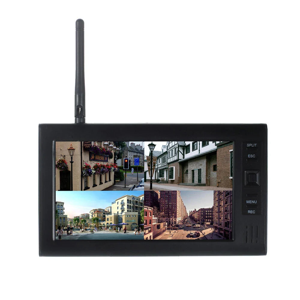 Sistema di sicurezza wireless da 7 pollici: monitor a 4 canali e telecamere per visione notturna resistenti alle intemperie 2
