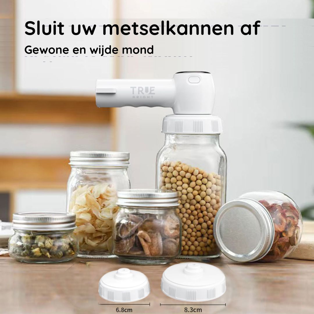 Set di coperchi per barattoli in vetro con chiusura ermetica, adatti per conservare alimenti come legumi e spezie. Accessorio cucina pratico e versatile.
