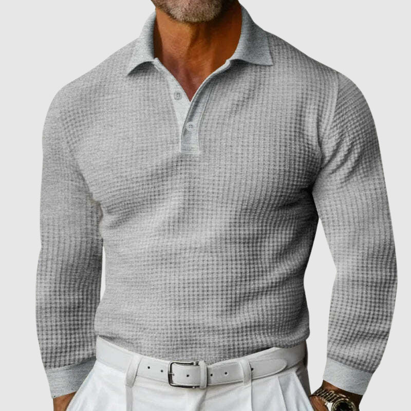 Steve | Polo a maniche lunghe in maglia Elite Texture 1