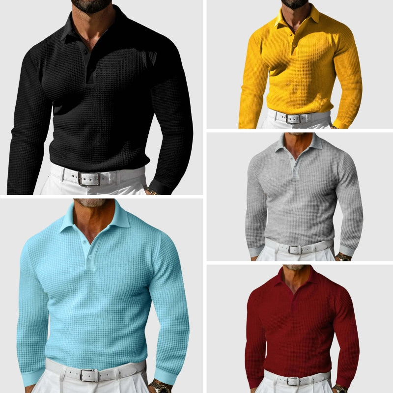 Steve | Polo a maniche lunghe in maglia Elite Texture 5
