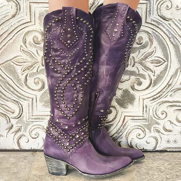 Stivali da cowboy alti fino al ginocchio per donna | Vintage 3