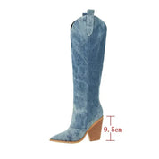 Stivali da cowboy sopra il ginocchio da donna | Blu 5