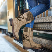 Stivali invernali con tacco basso da donna | Design comodo e caldo 0