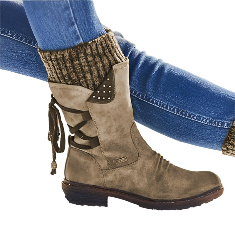 Stivali invernali con tacco basso da donna | Design comodo e caldo 1
