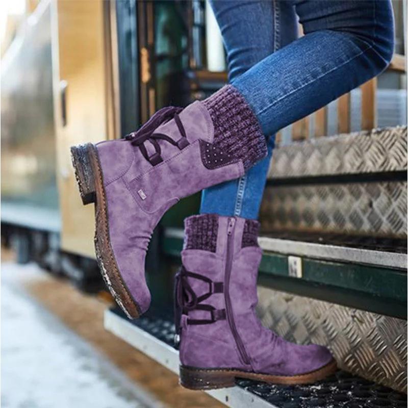 Stivali invernali con tacco basso da donna | Design comodo e caldo 4