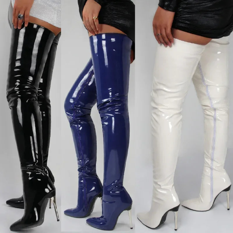 Stivali sopra il ginocchio alla moda per donna | Punta a punta 6