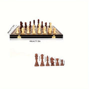 Strategio – Gioco degli scacchi pieghevole in legno con scacchiera in feltro 5