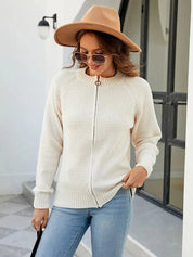 Stylish BRITANY Zip-Up Cardigan for Effortless Elegance - Lizabella Fashion