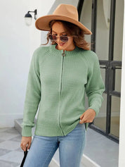 Stylish BRITANY Zip-Up Cardigan for Effortless Elegance - Lizabella Fashion