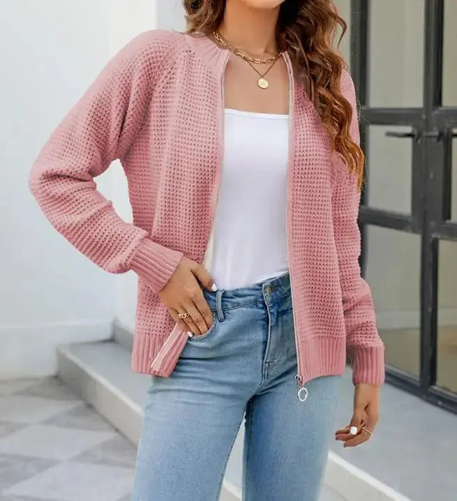Stylish BRITANY Zip-Up Cardigan for Effortless Elegance - Lizabella Fashion